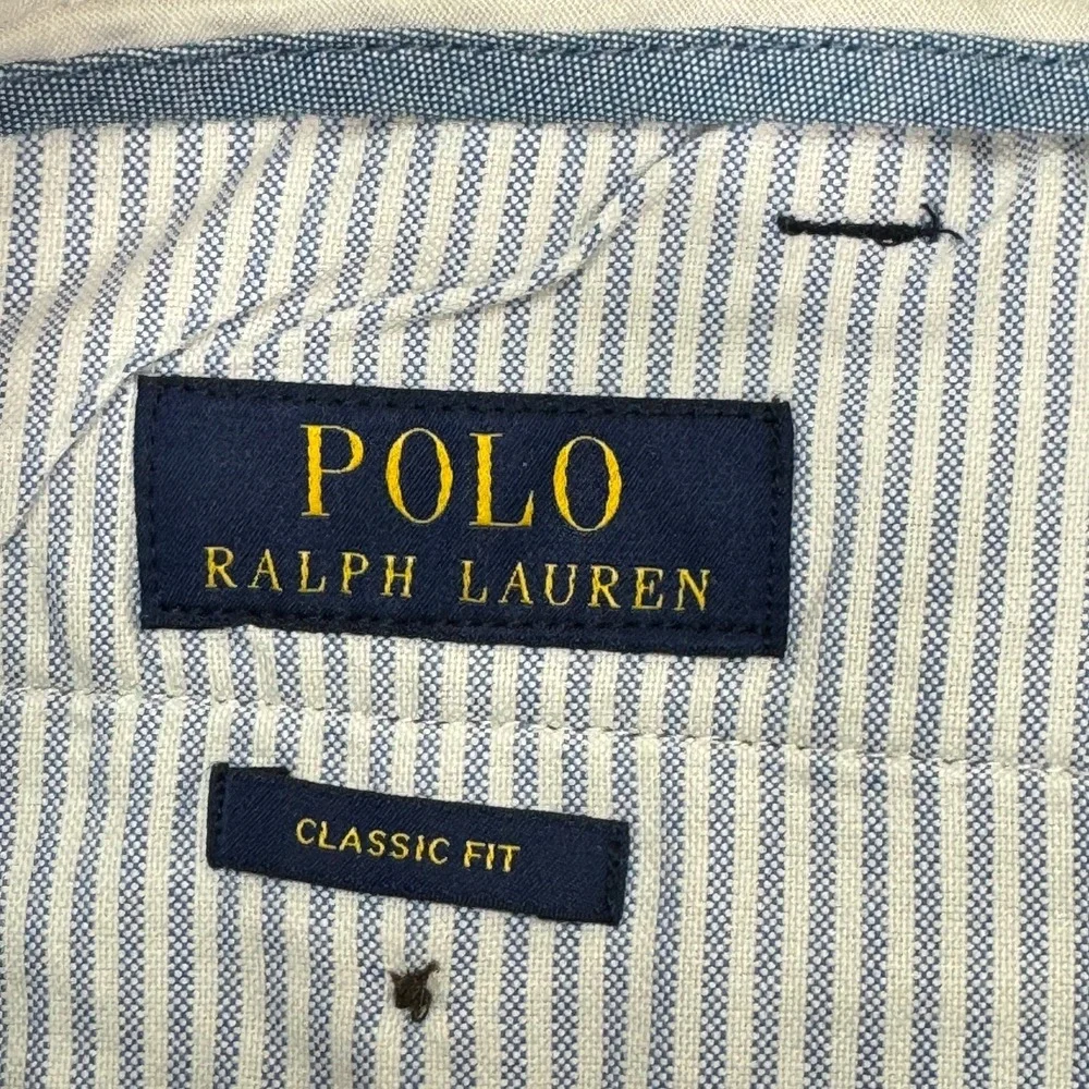 Polo Ralph Lauren Classic Fit Mens Chino Pants 36x32 Navy Blue Cotton Flat Front